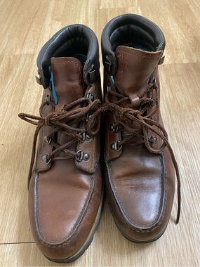 Men's Brown Leather Lace-Up Hiking Boots